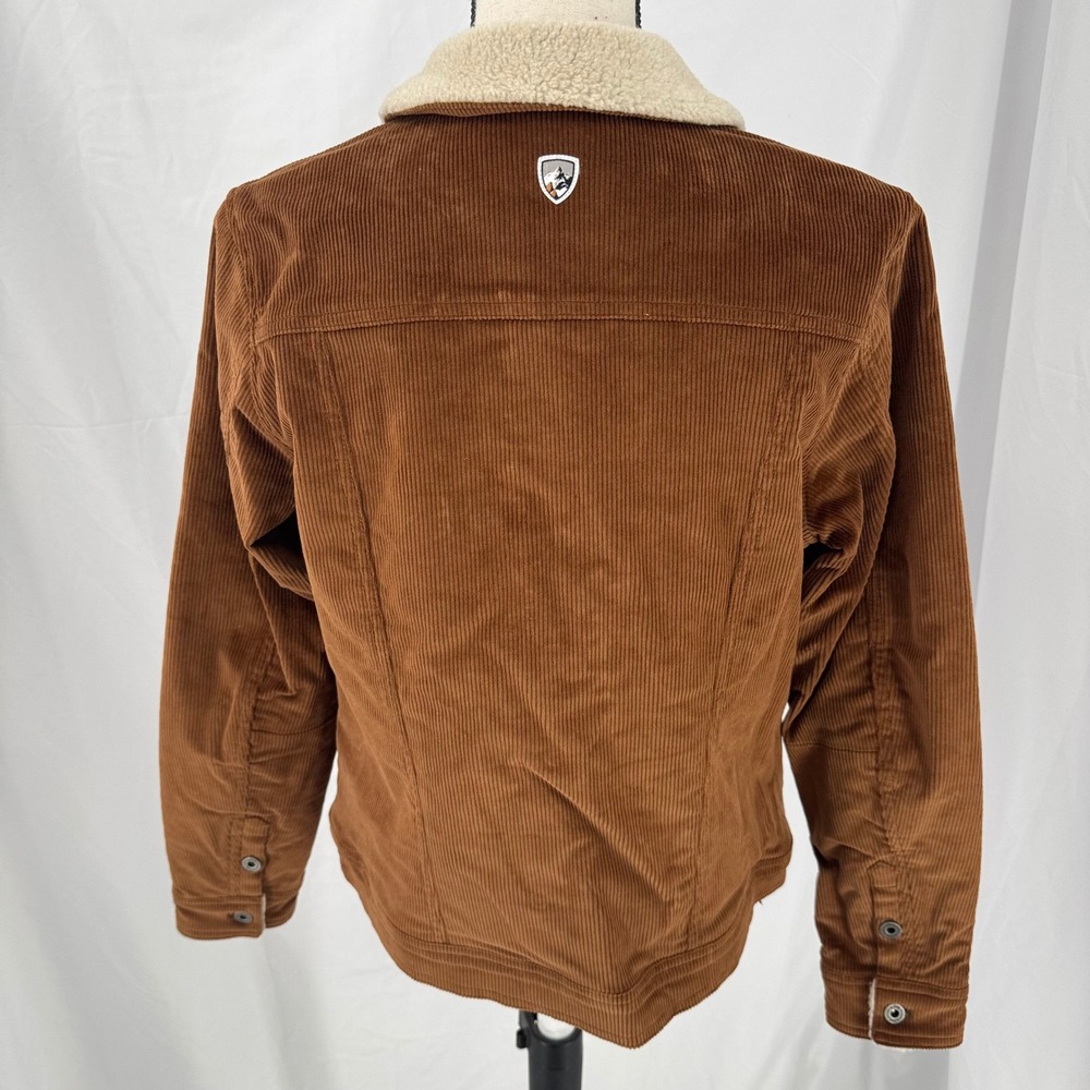 Kuhl Joyrydr Corduroy Sherpa Lined Jacket Brown Womens Medium Quilted Lined Coat - Picture 4 of 11
